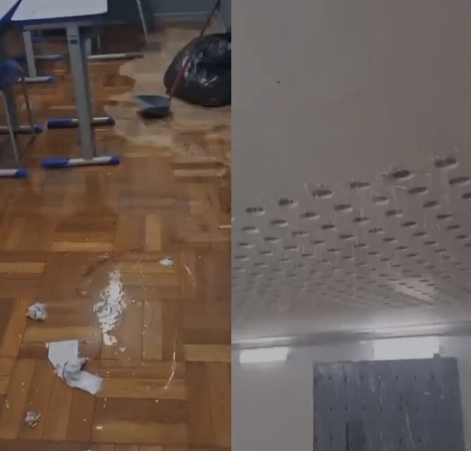 Alagamento no Estadual Central, em BH, interdita salas, mas aulas são mantidas nesta quarta (3)