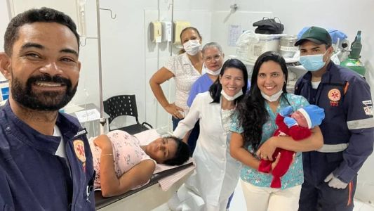 Este foi o primeiro parto realizado pela médica e o 15° realizado pelo técnico de enfermagem