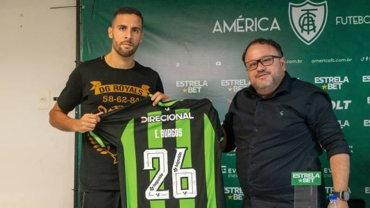 Esteban Burgos foi apresentado nesta quarta-feira (26) como novo jogador do América