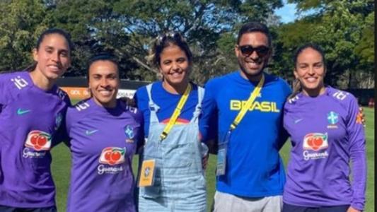 Etiene Medeiros em treino da Seleção Brasileira de Futebol