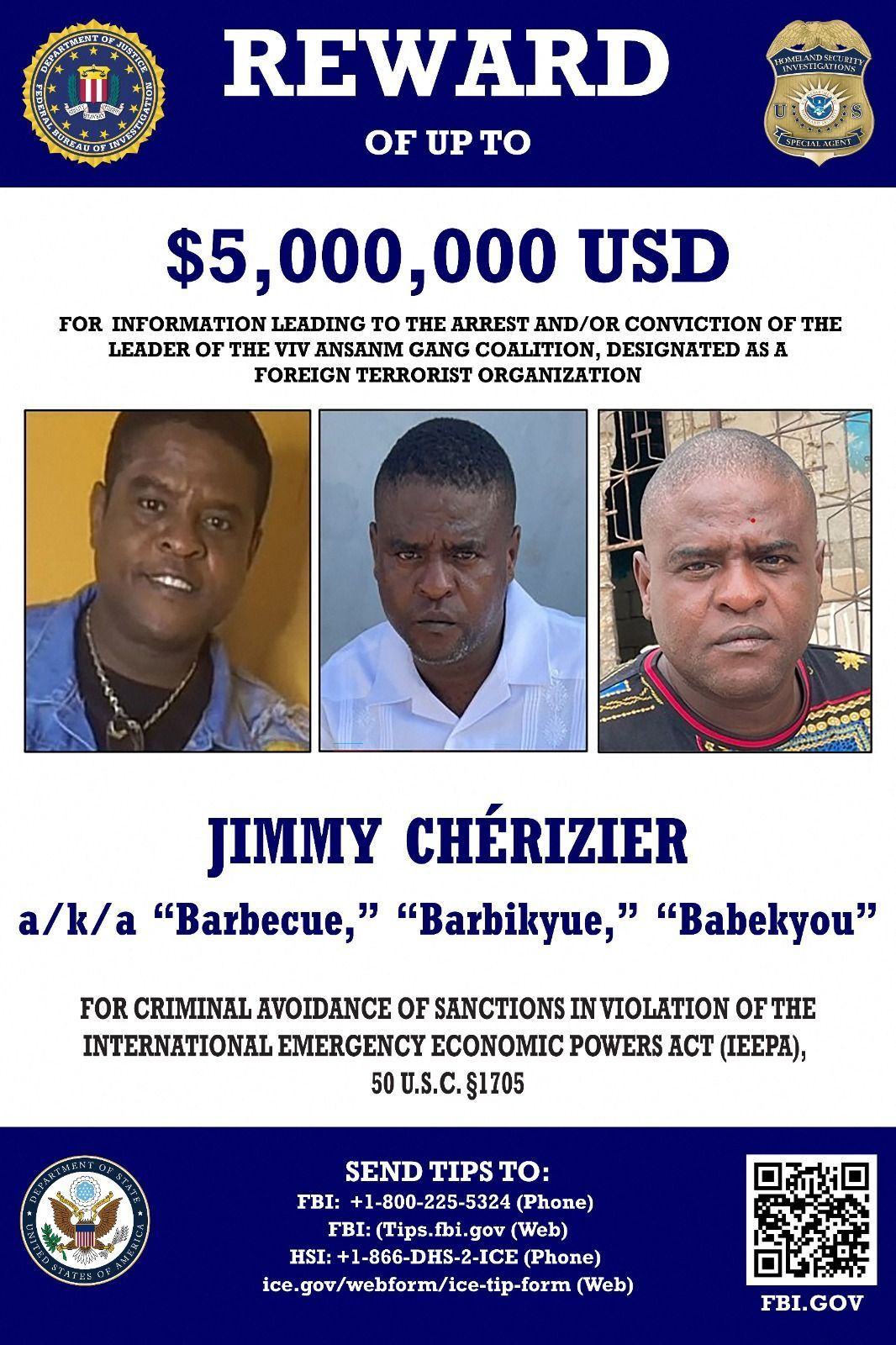 EUA oferecem US$ 5 mi por informações sobre 'Barbecue', líder de gangues que domina o Haiti