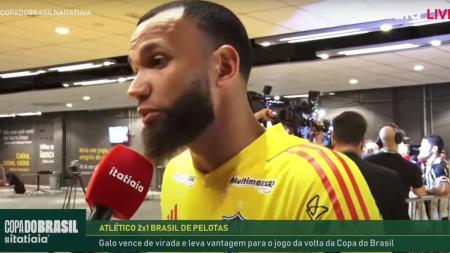 Everson, goleiro do Atlético, após vitória sobre o Brasil de Pelotas