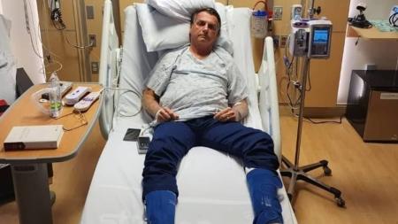 Ex-presidente Bolsonaro postou foto no hospital em Orlando, nos Estados Unidos