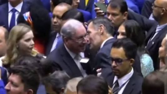 Ex-presidente da Câmara Eduardo Cunha participou de cerimônia de posse nesta quarta-feira (1º)
