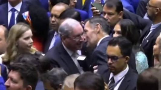 Ex-presidente da Câmara Eduardo Cunha participou de cerimônia de posse nesta quarta-feira (1º)