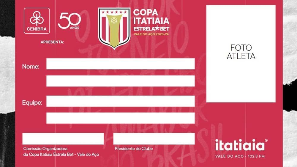 Copa Itatiaia Vale do Aço: baixe documentos para fazer carteirinha de atletas e ficha de inscrição