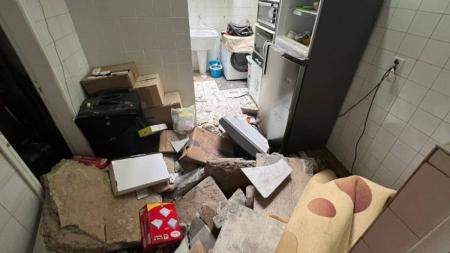 Explosão derrubou parede e teto de cozinha