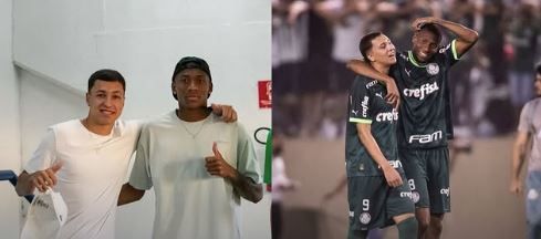 Patrick, acertado com o Atlético, recebe homenagem de companheiro do Palmeiras
