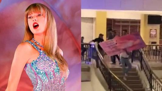 Fã roubou pôster do filme 'The Eras Tour' que acompanha turnê de Taylor Swift