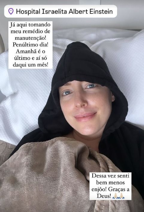 Após câncer, Fabiana Justus volta ao hospital para tratamento e compartilha novidade