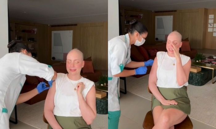 Fabiana Justus recebeu a primeira vacina desde o transplante de medula