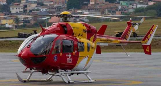 Foto mostra helicóptero do Corpo de Bombeiros de Minas Gerais