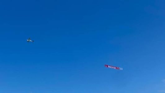 Faixa em provocação ao Boca Juniors