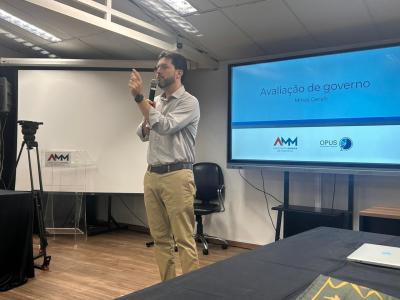 Luís Eduardo Falcão, presidente da AMM, durante apresentação de uma pesquisa da associação nesta sexta-feira (5)