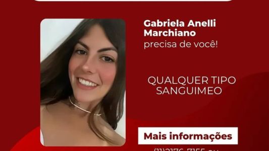 Família pede doação de sangue para jovem torcedora