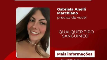 Família pede doação de sangue para jovem torcedora