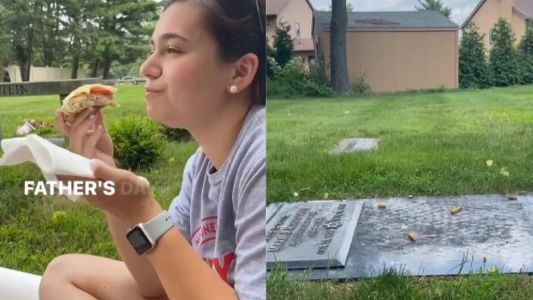 Família viraliza ao comemorar Dia dos Pais em cemitério