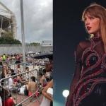 Taylor Swift: fãs chegam cedo para fila mesmo com adiamento e tempo instável no RJ