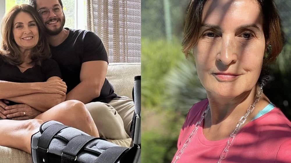 Fátima Bernardes chega de cadeira de rodas a Globo após acidente 
