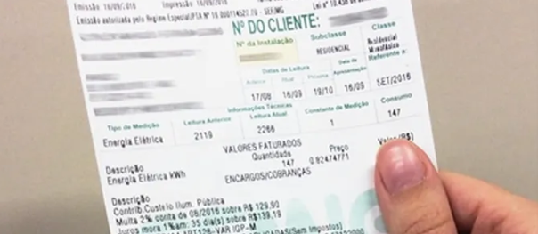 O aumento da conta de luz