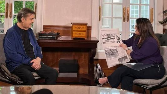 Faustão concedeu entrevista exclusiva à jornalista Fabíola Reipert, da Record