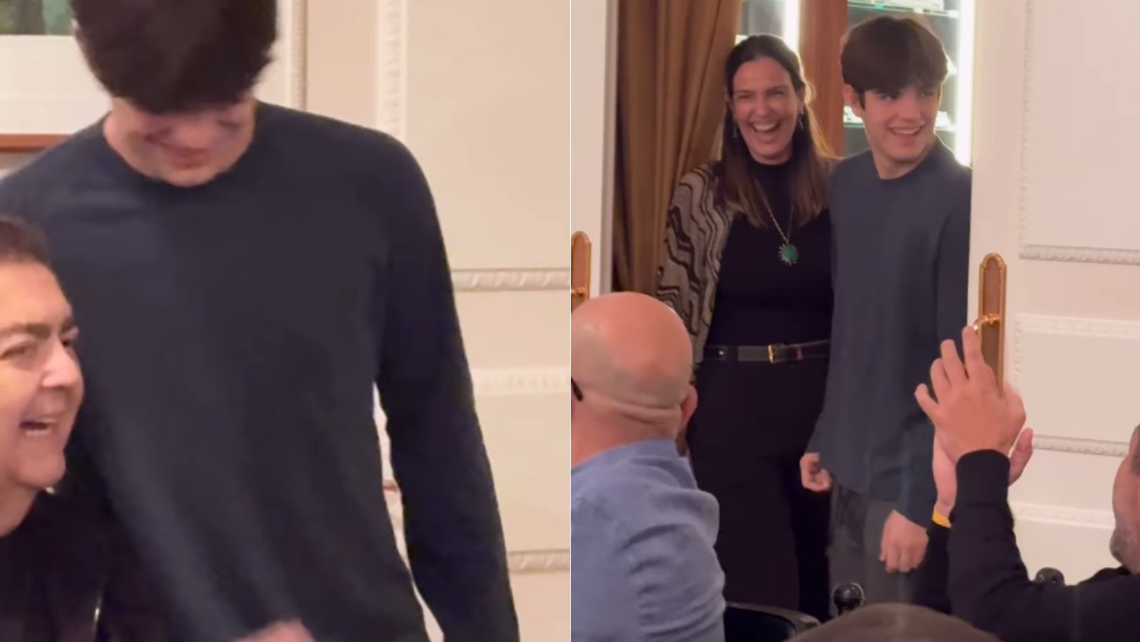 Após transplante de rim, Faustão aparece pela primeira vez em aniversário do filho; veja vídeo
