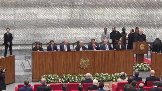 Posse dos novos ministros do Superior Tribunal de Justiça (STJ), Marluce Caldas e Carlos Pires Brandão.