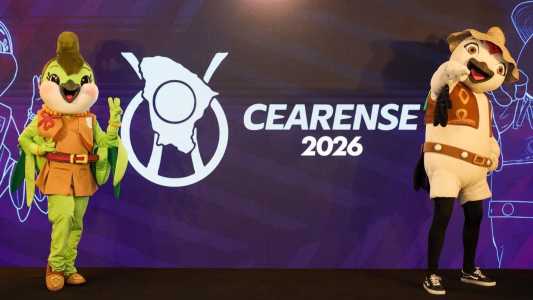 Mascotes do Campeonato Cearense durante Conselho Técnico da competição