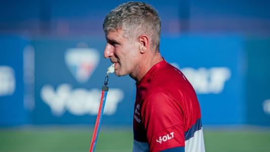 Técnico Martín Palermo durante treino do Fortaleza