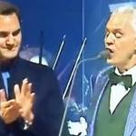 Federer se emociona e vai às lágrimas com homenagem de Andrea Bocelli