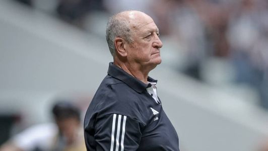 Felipão durante goleada do Atlético por 3 a 0 sobre o Grêmio