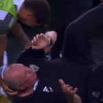 Felipão é derrubado em comemoração de gol do Atlético contra o Flamengo; assista