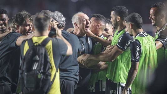Felipão vibrou muito com a vitória do Atlético no Morumbi