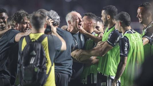 Felipão vibrou muito com a vitória do Atlético no Morumbi