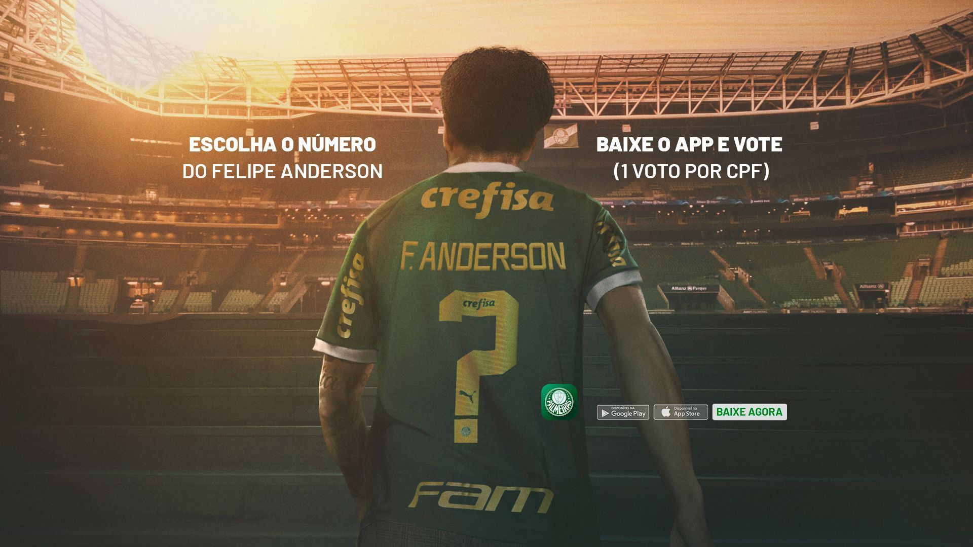 Palmeiras abre votação para torcida escolher número de Felipe Anderson; veja opções