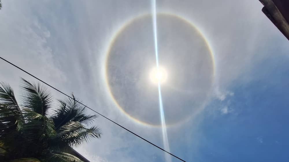 Arco em volta do sol chama atenção no céu do Vale do Aço 