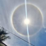 Arco em volta do sol chama atenção no céu do Vale do Aço