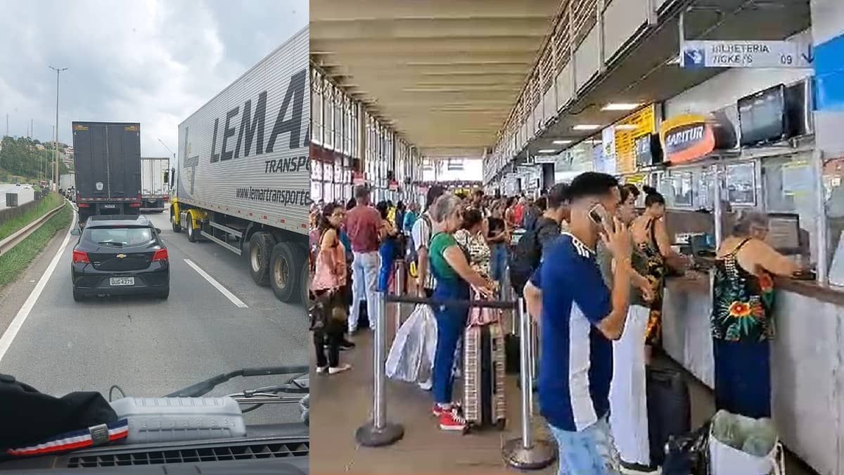 Saída para o feriado tem acidentes nas estradas em MG e rodoviária de BH lotada