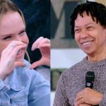 Atriz revela ‘crush’ em Djavan no 'Caldeirão': ‘mandava recados para a mulher dele’