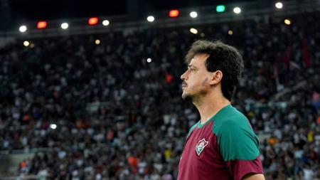 Fernando Diniz durante a partida entre Fluminense e Palmeiras