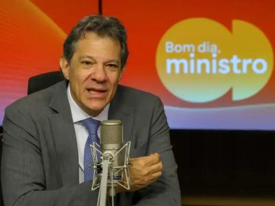 O ministro da Fazenda, Fernando Haddad, durante entrevista ao programa 'Bom dia, Ministro', da EBC