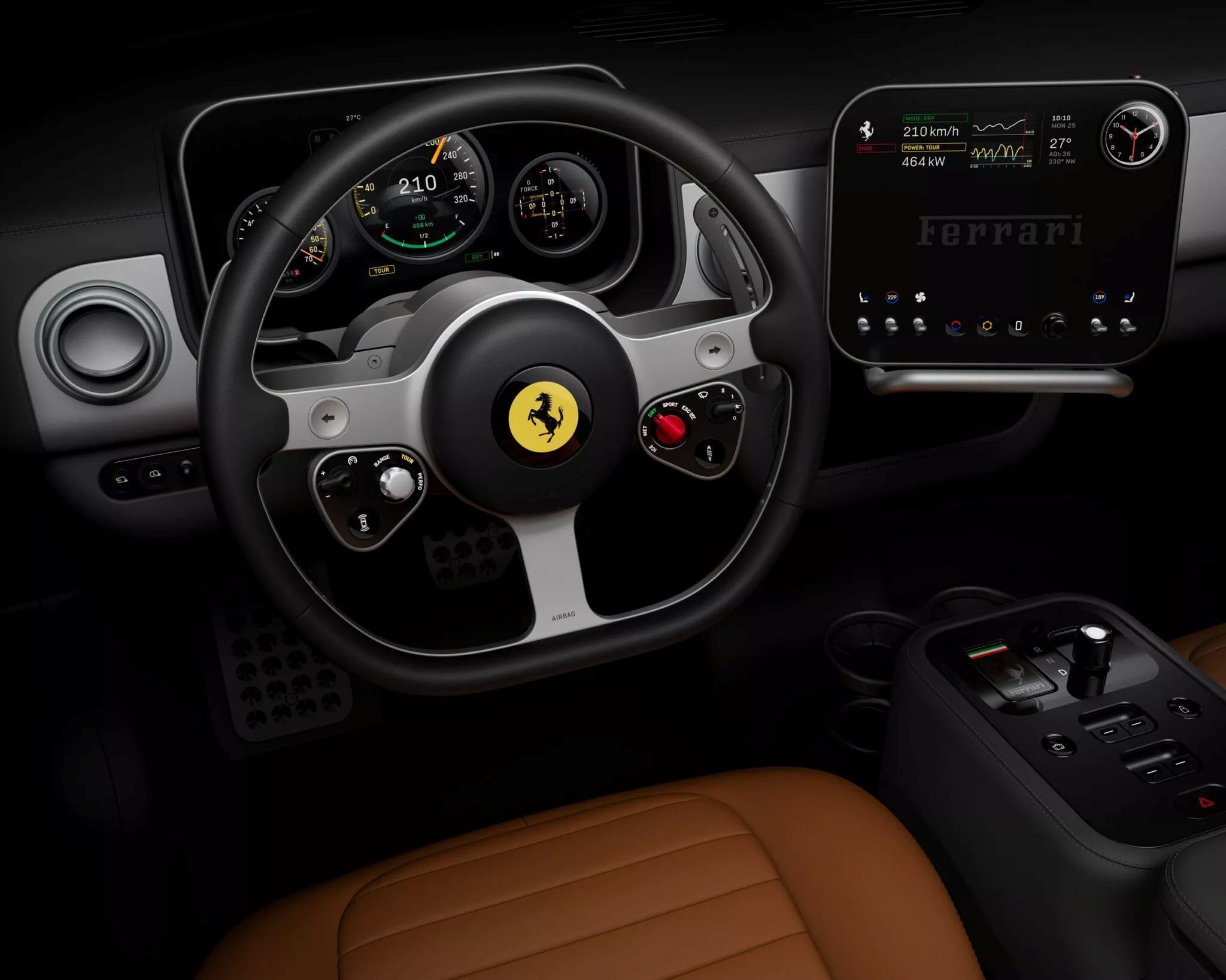 Primeira Ferrari elétrica terá quatro motores e painel inspirado na Apple