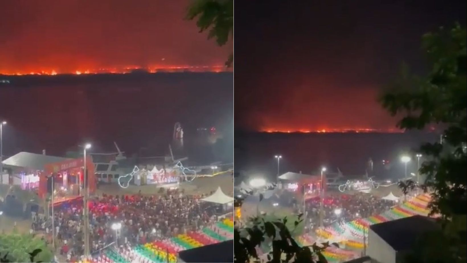 Vídeo mostra incêndio no Pantanal durante festa de São João em Corumbá