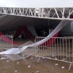 Vendaval derruba estrutura durante festa universitária em SP e deixa vítimas