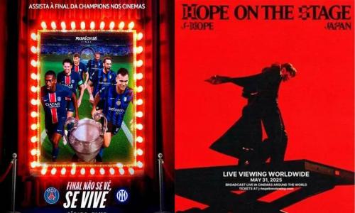 Cinemas exibem Final da Champions League e show solo de j-hope, do BTS