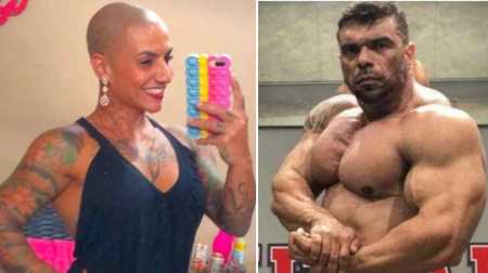 Foto traz montagem com as imagens de Ellen Otoni e Weldrin Lopes, fisiculturistas