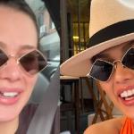 Flavia Pavanelli passa sufoco após lente dental se soltar; assista