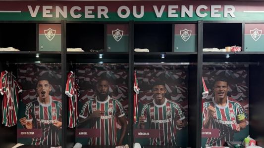 Vestiário do Fluminense no Maracanã, palco do jogo desta quarta-feira (10)
