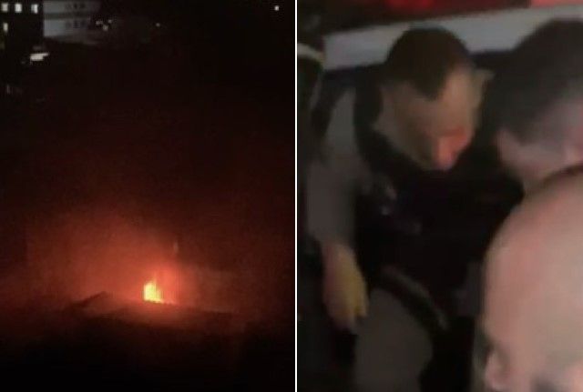 Vídeo: militares entram em casa incendiada no Barreiro e resgatam homem desacordado