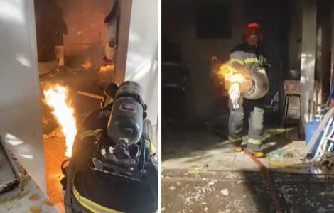 Fotos mostram bombeiros combatendo incêndio em Montes Claros (MG)